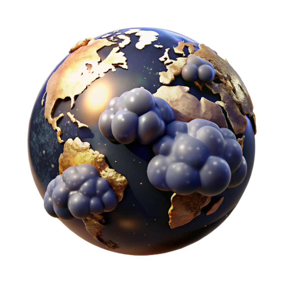 impressive modern Globe with Realistic Cloud Cover Cutout exclusive png
