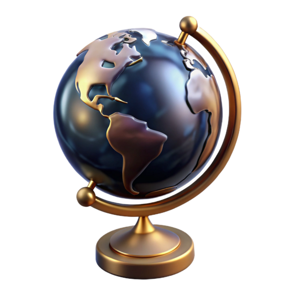 impressive modern Globe with Stand Angled View Cutout detailed png