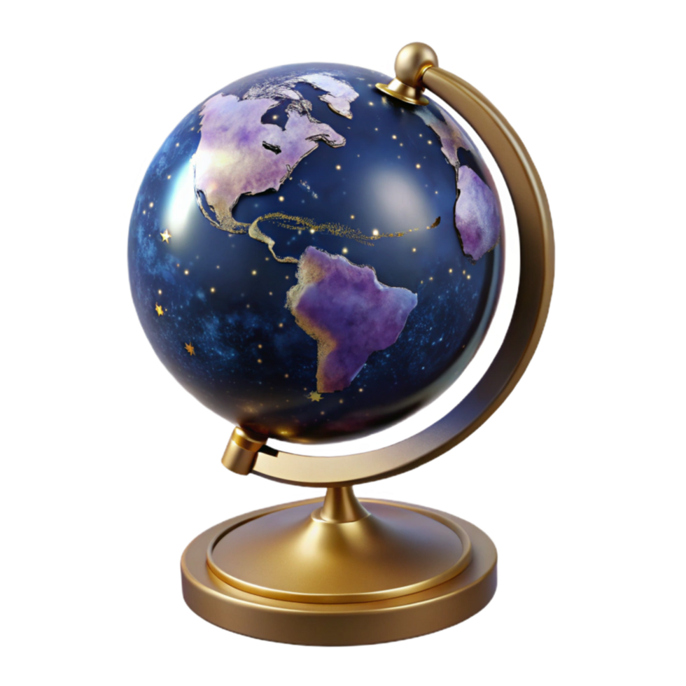 wonderful abstract Globe with Stand Angled View Cutout high resolution png