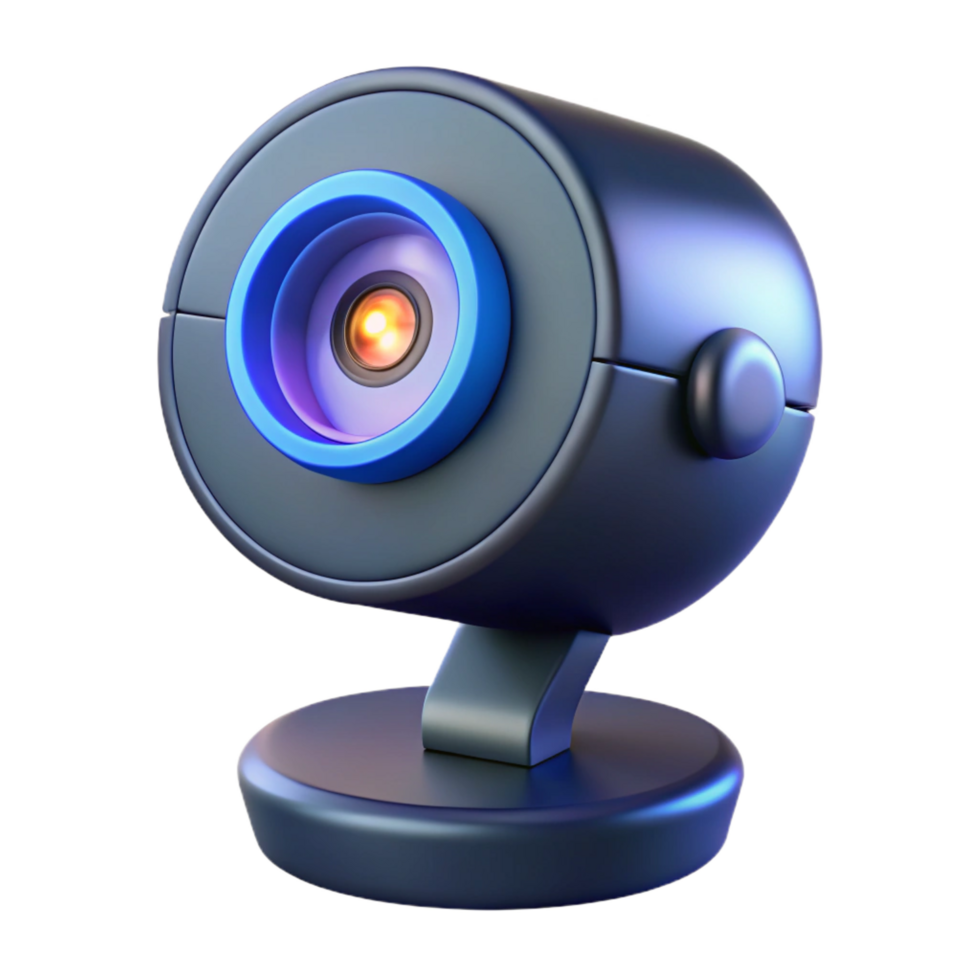 striking coastal Webcam with LED light NO BACKGROUND with Transparent Background. fine detail png