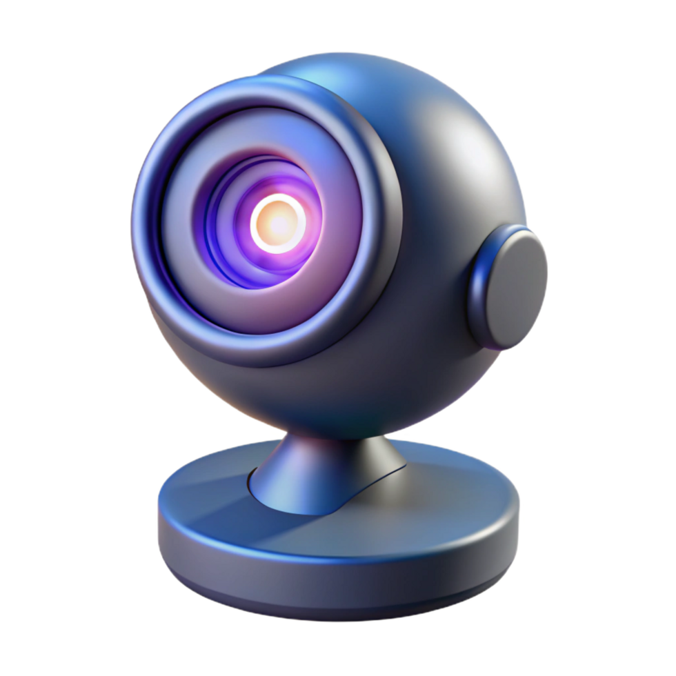 elegant passionate renaissance Webcam with LED light NO BACKGROUND with Transparent Background. masterfully captured png