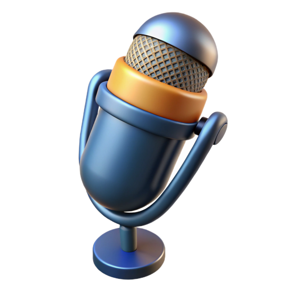 iconic modern Condenser microphone NO BACKGROUND with Transparent Background. impeccable png