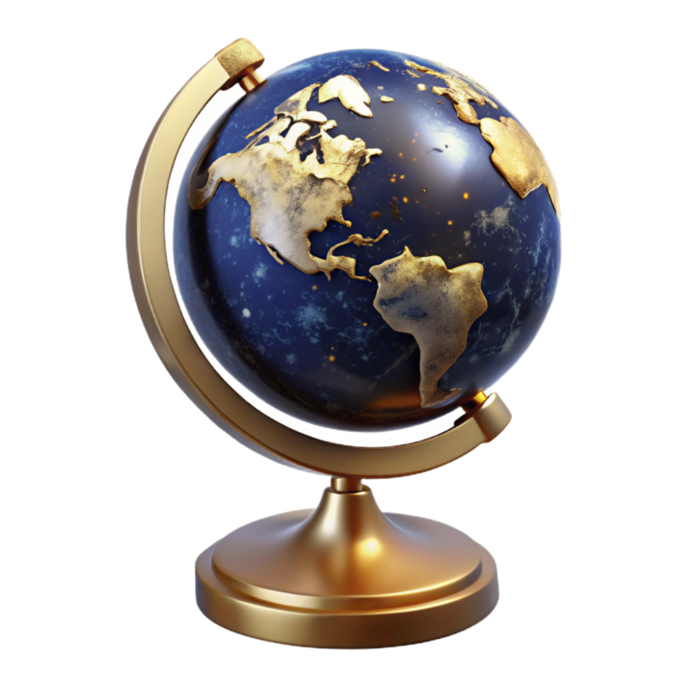 extraordinary minimalist Globe with Stand Side View Cutout genuine png