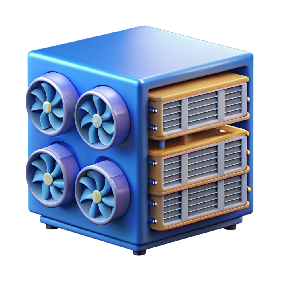 majestic dramatic bohemian Server rack with cooling fans NO BACKGROUND with Transparent Background. ultra HD png