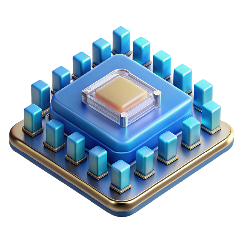 impressive renaissance Motherboard with CPU installed NO BACKGROUND with Transparent Background. precision png