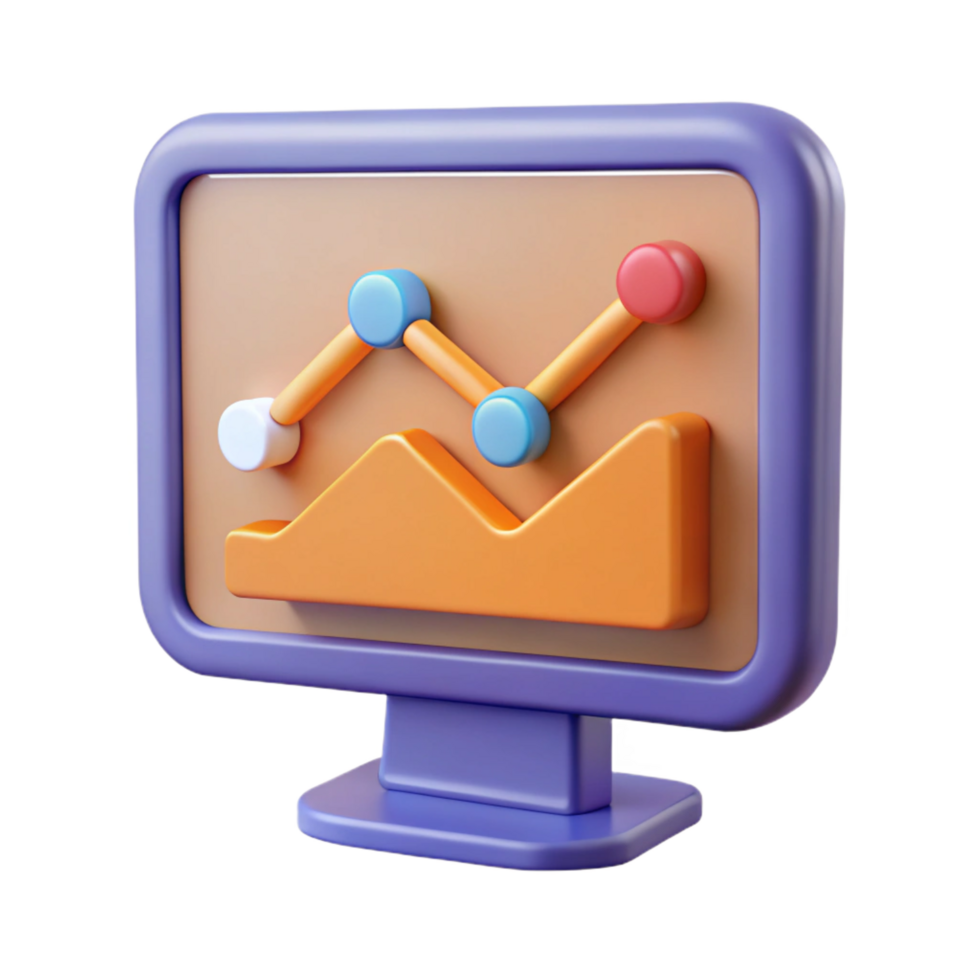 immaculate baroque Computer monitor displaying a graph NO BACKGROUND with Transparent Background. genuine png