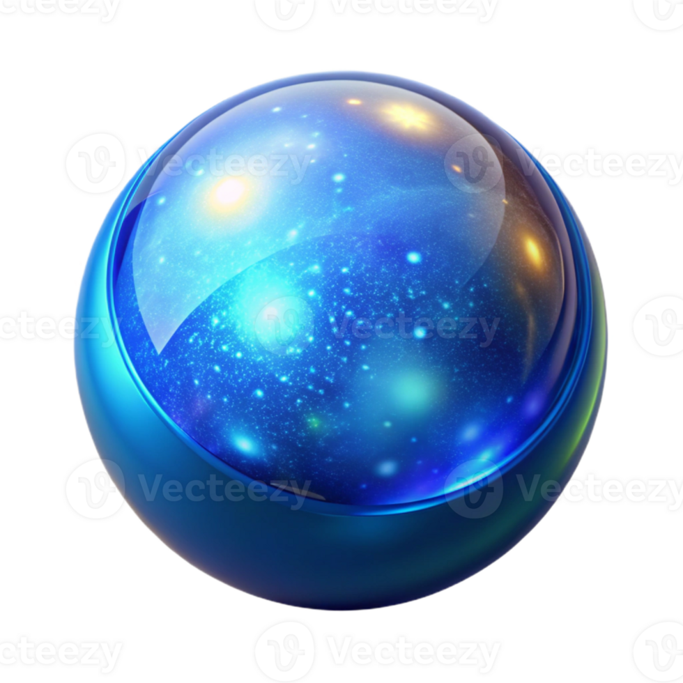 elegant artistic Glowing Blue Orb Pulsating Animation Transparent Background premium png