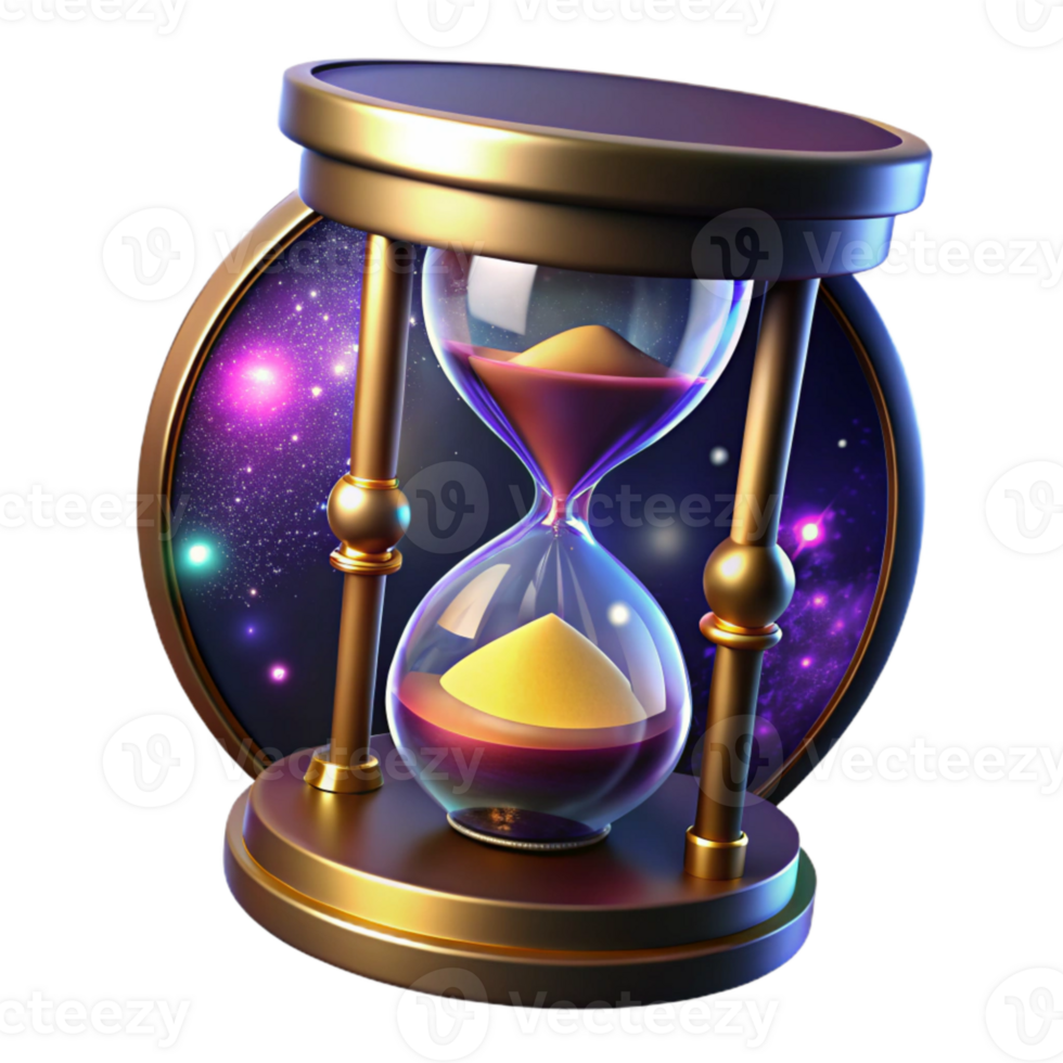 dramatic contemporary Glowing Hourglass in Dark Room Cutout exclusive png