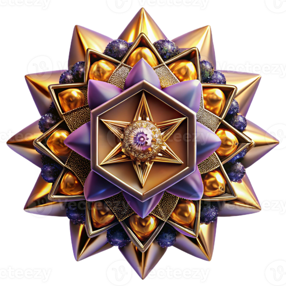 dramatic rustic Glowing Kaleidoscope Fractal Design Cutout professional png