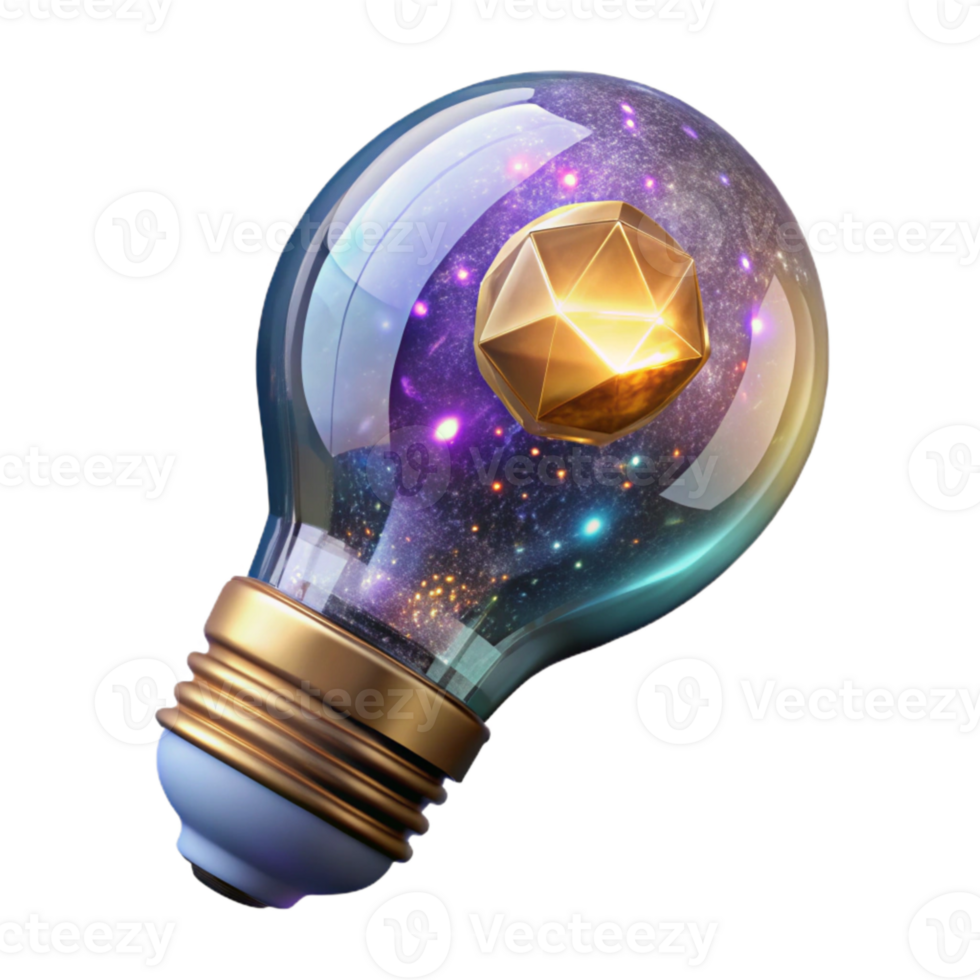 dramatic creative Glowing Light Bulb Transparent Background detailed png