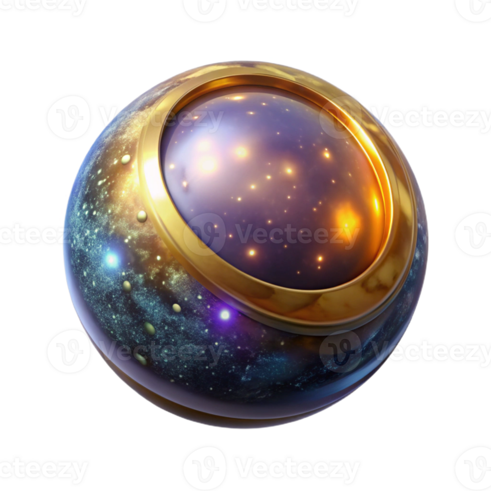 elegant vintage Glowing Orb 3d Render Isolated on Transparent Background premium png