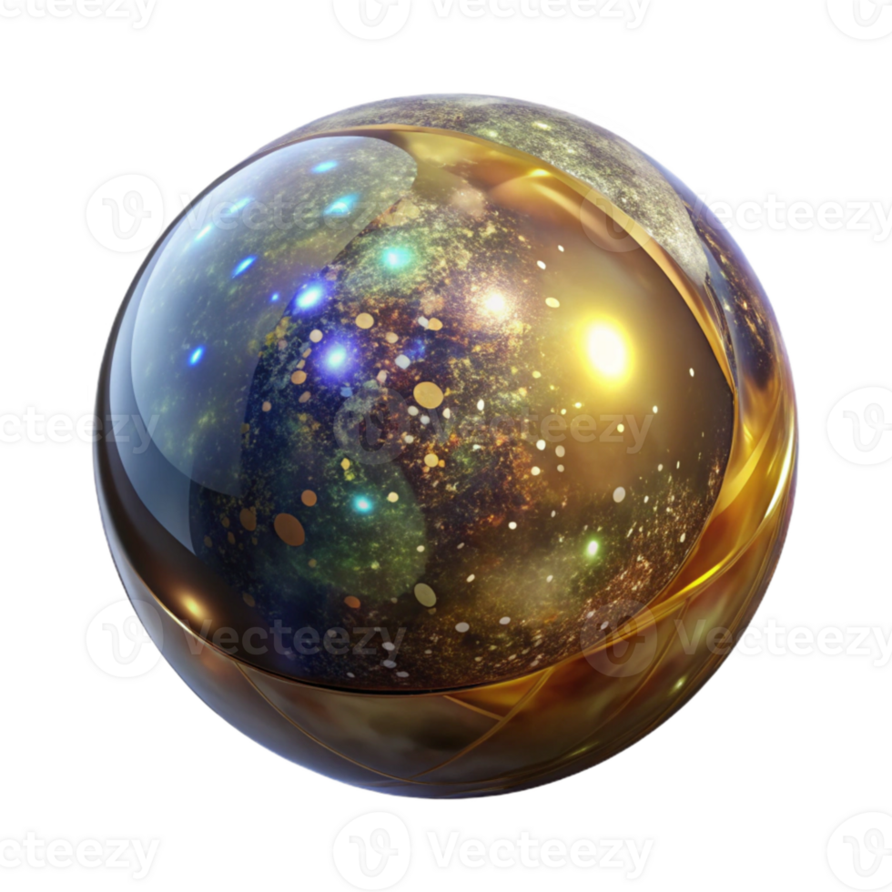 beautiful contemporary Glowing Orb 3d Render Isolated on Transparent Background png