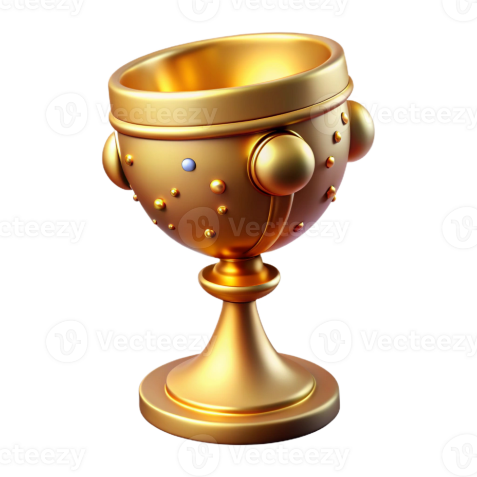impressive minimalist Golden Chalice Iconography Cutout with Ornate Detail professional png