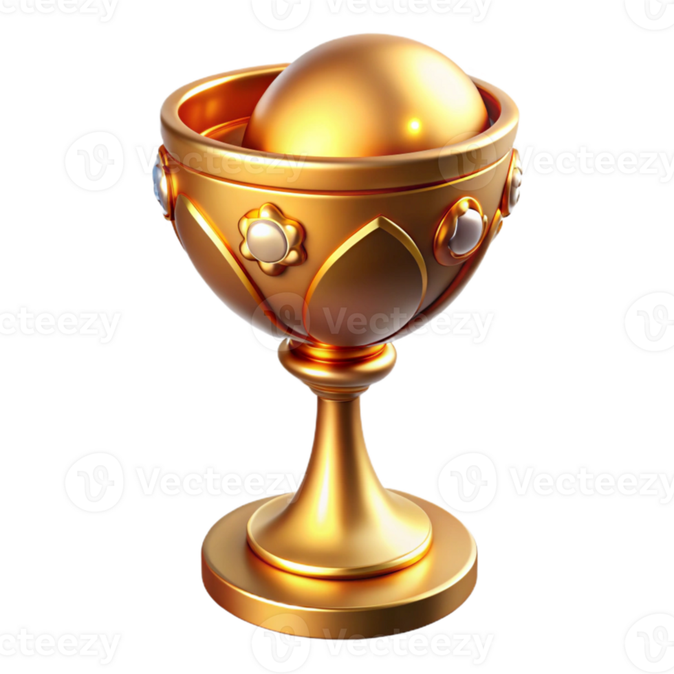dramatic abstract Golden Chalice Iconography Cutout with Ornate Detail high quality png