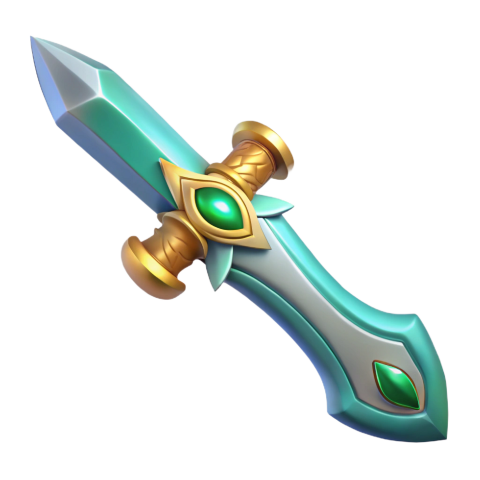 ethereal picturesque A single, ornate elven sword with a jeweled hilt, NO BACKGROUND with Transparent Background. fine detail png