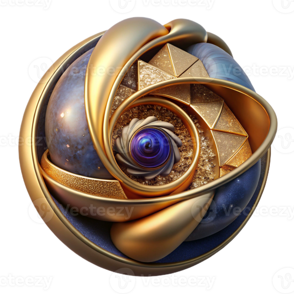 impressive artistic Golden Ratio Sculpture Isolated Abstract Art Form premium png