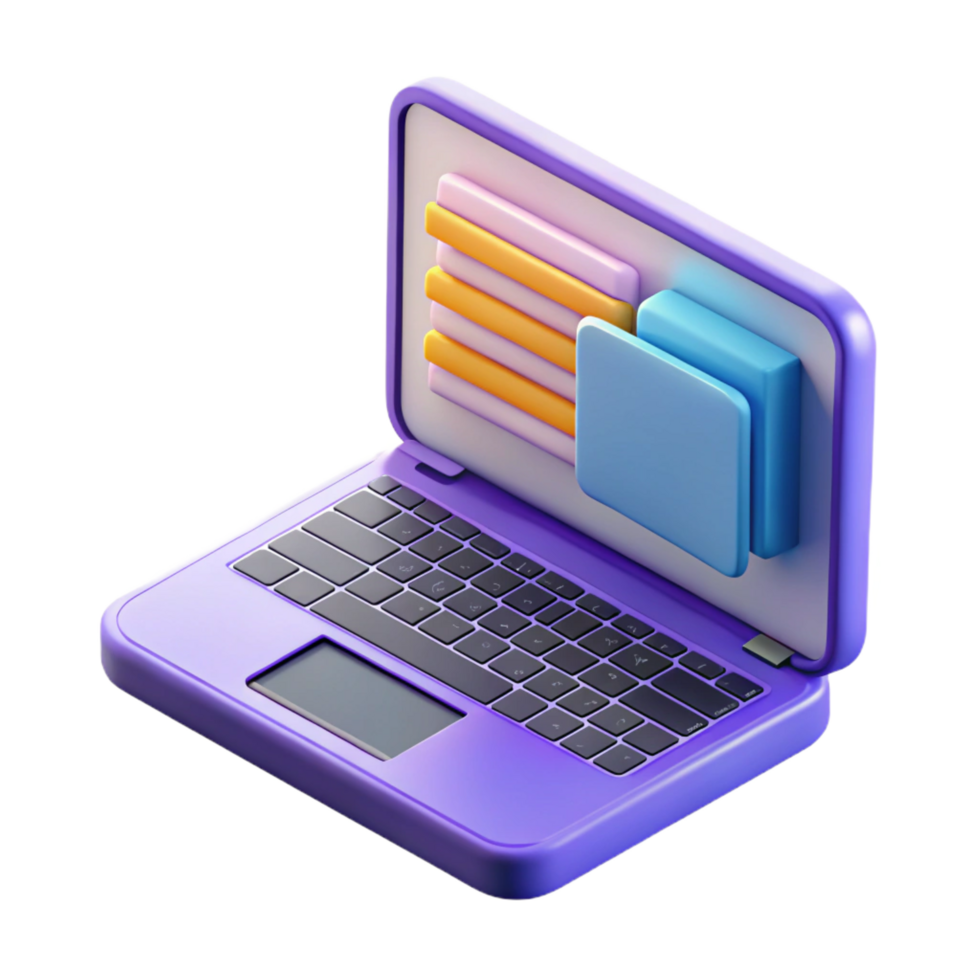 enchanting celebrated Open laptop displaying programming code NO BACKGROUND with Transparent Background. png