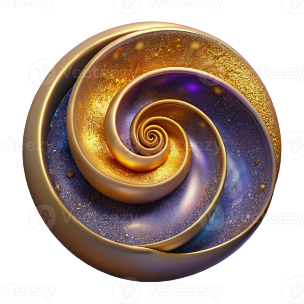 elegant classic Golden Ratio Spiral Design Isolated authentic png
