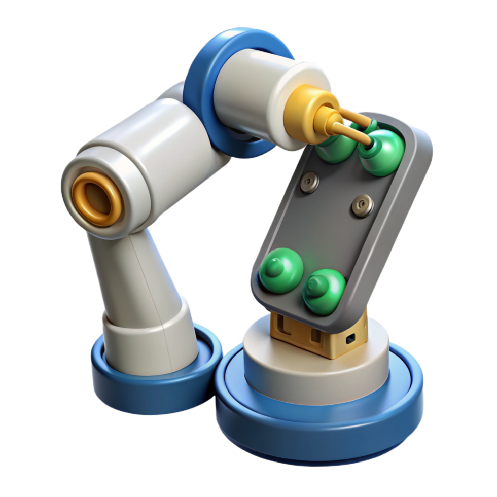 fascinating futuristic Robot arm holding a circuit board NO BACKGROUND with Transparent Background. gallery standard png