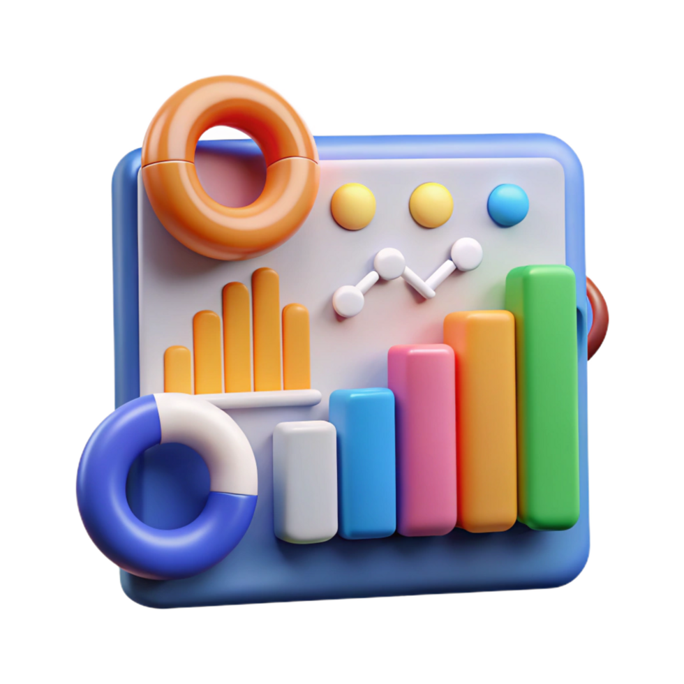passionate serene Digital marketing analytics chart NO BACKGROUND with Transparent Background. high resolution png