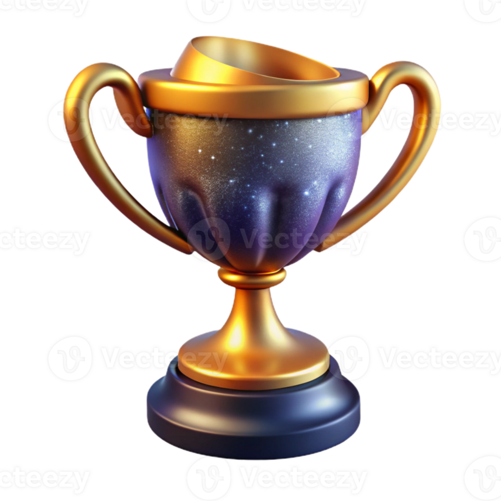 wonderful minimalist Golden Trophy Cup Front View Isolated professional png
