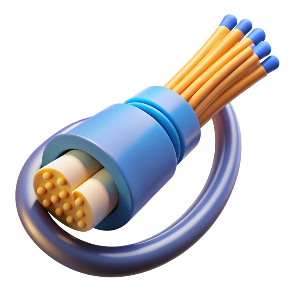 glorious remarkable Fiber optic cable transmitting data NO BACKGROUND with Transparent Background. png
