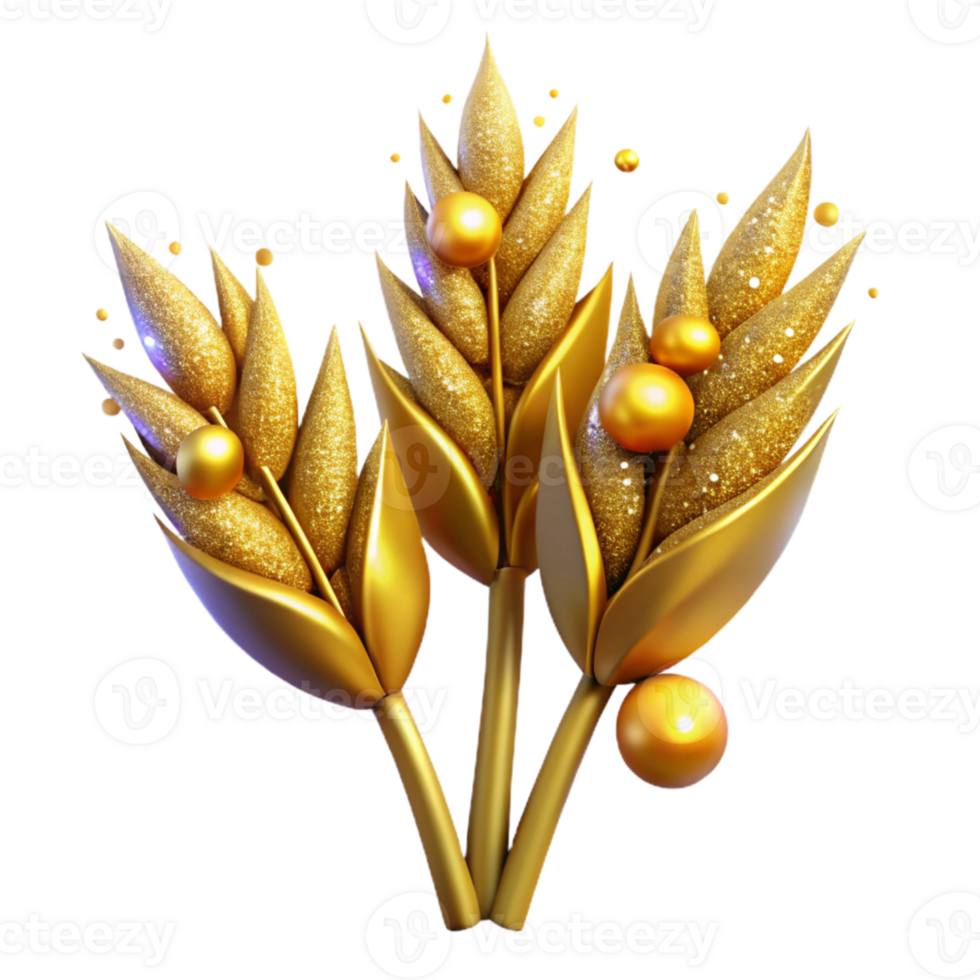 stunning rustic Golden Wheat Stalks Isolated with Grain Detail png