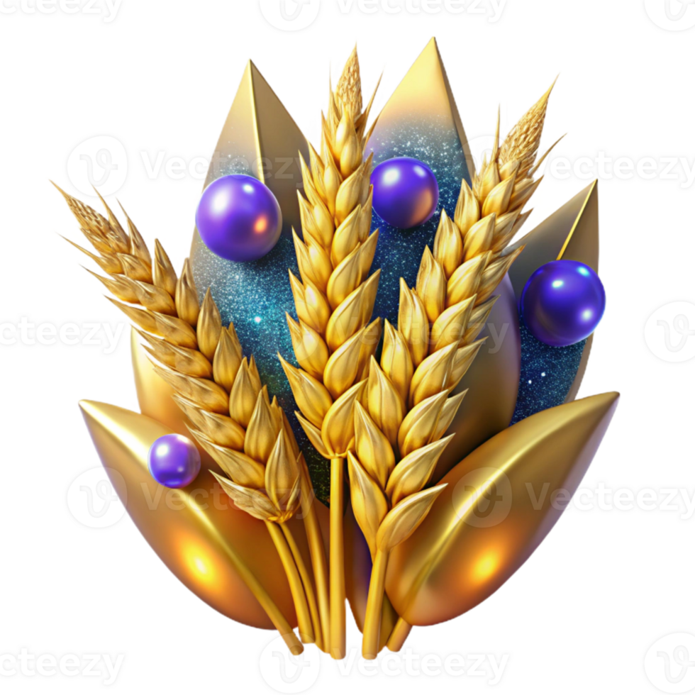 extraordinary modern Golden Wheat Stalks Isolated with Grain Detail png