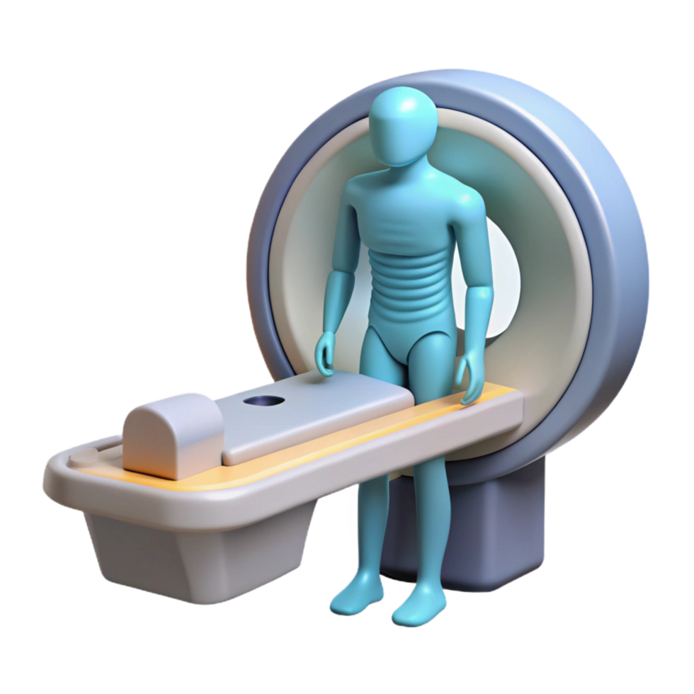 stunning retro Medical scanner analyzing human body NO BACKGROUND with Transparent Background. impeccable png