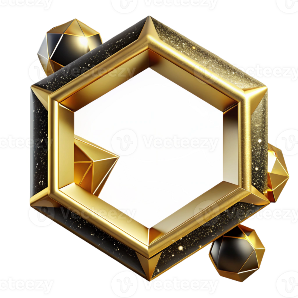 stunning modern Gold Geometric Frame Corner Isolated on White original png