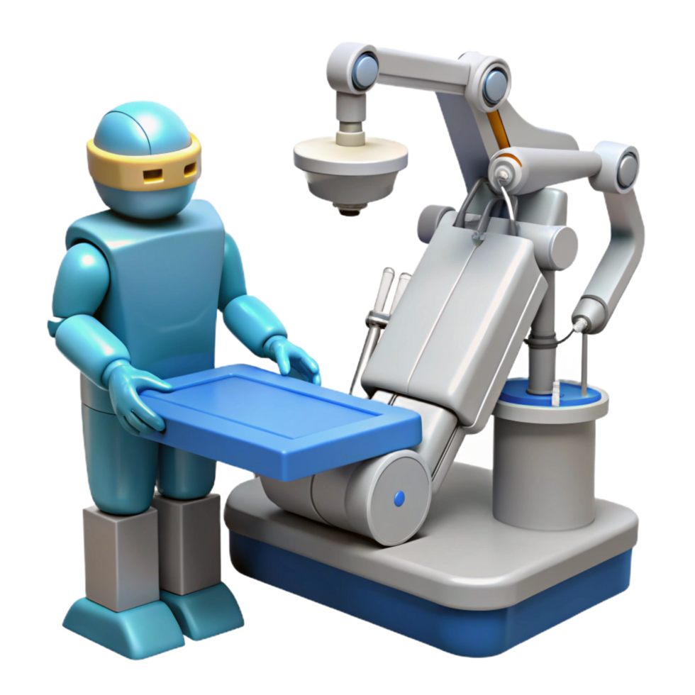 vibrant notable Surgical robot performing operation NO BACKGROUND with Transparent Background. png