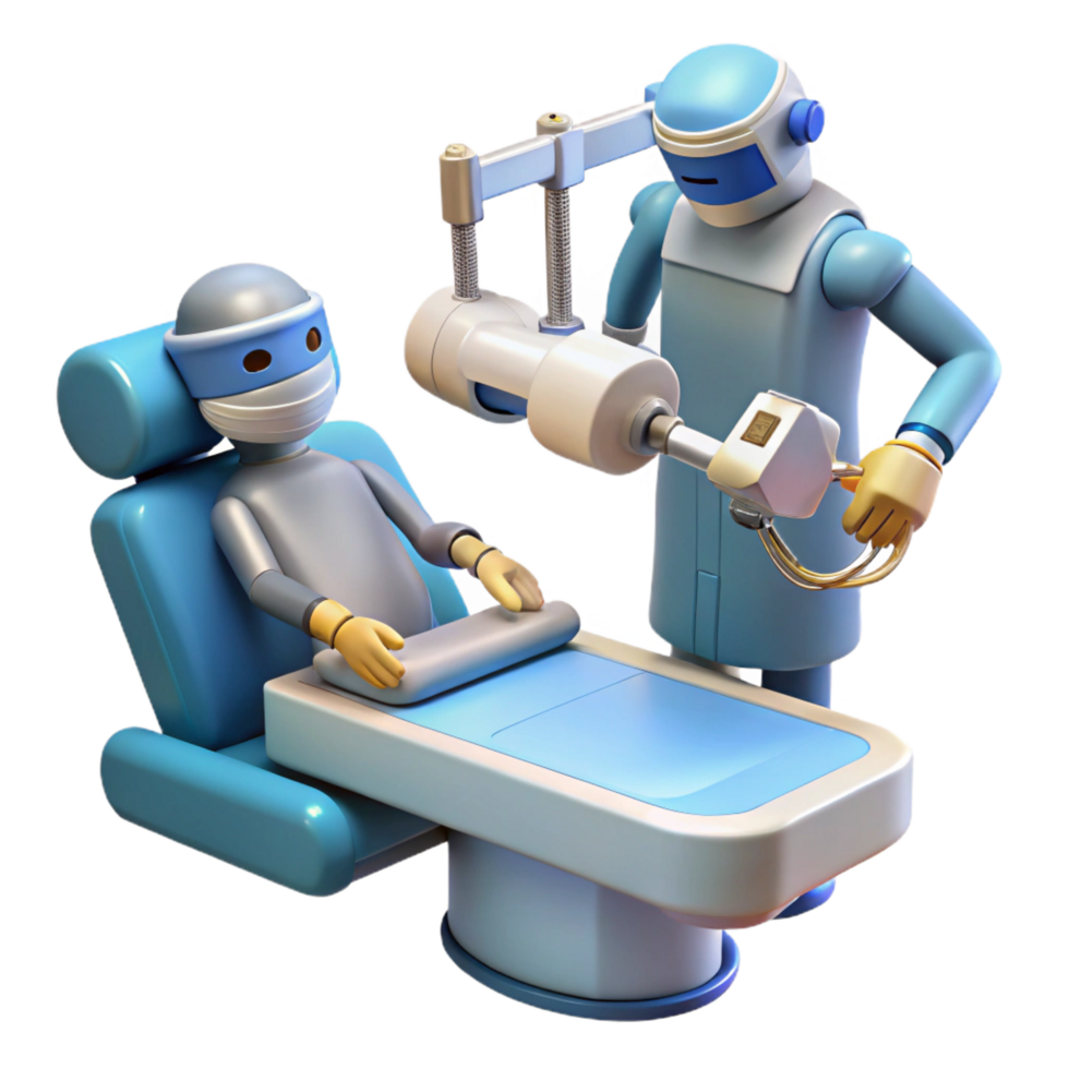 splendid passionate traditional Surgical robot performing operation NO BACKGROUND with Transparent Background. flawless png