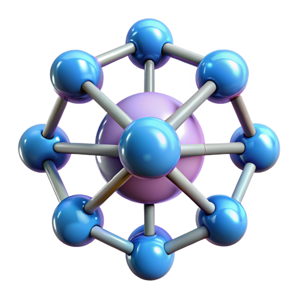memorable nordic Nanotechnology particle diagram NO BACKGROUND with Transparent Background. expertly shot png