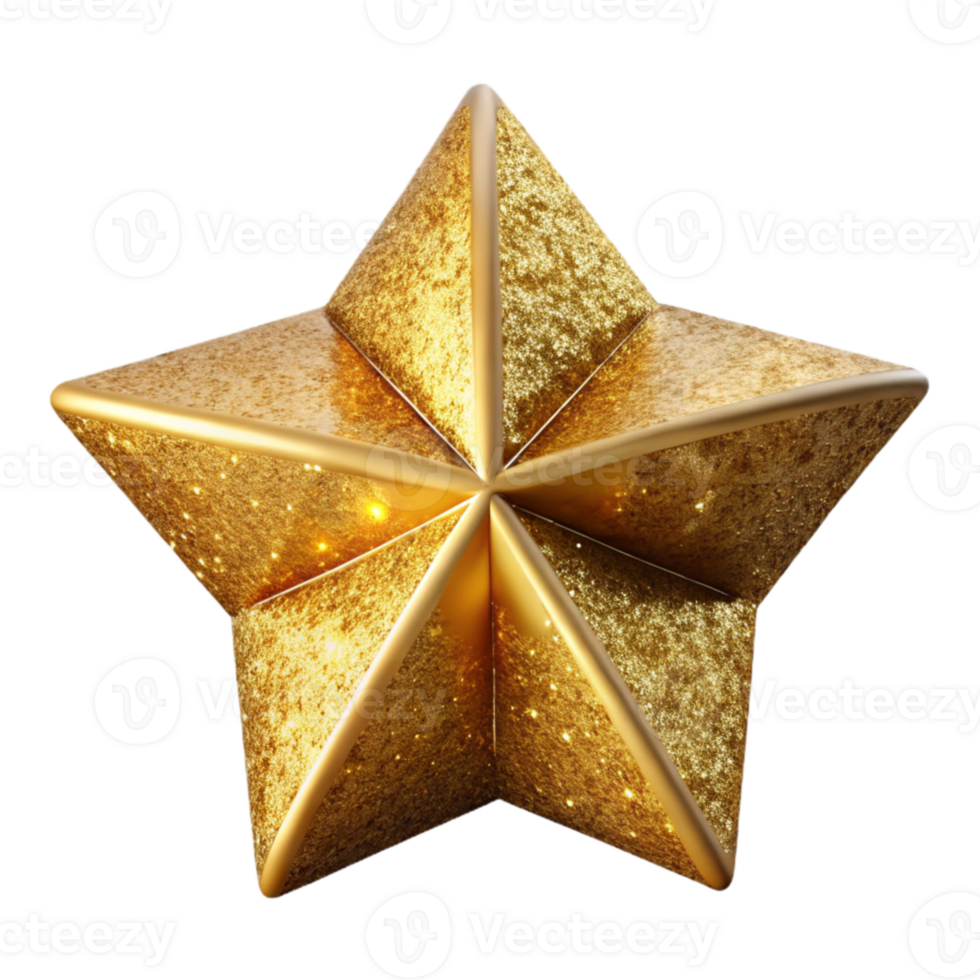 impressive minimalist Gold Glitter Star Shape Transparent Background genuine png