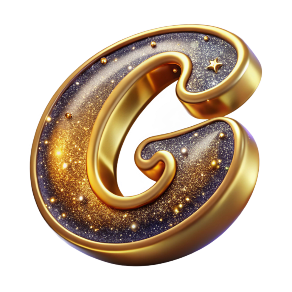 elegant contemporary Gold Script Font Letter G Cutout original png
