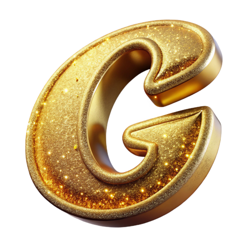 vibrant modern Gold Script Font Letter G Cutout exclusive png