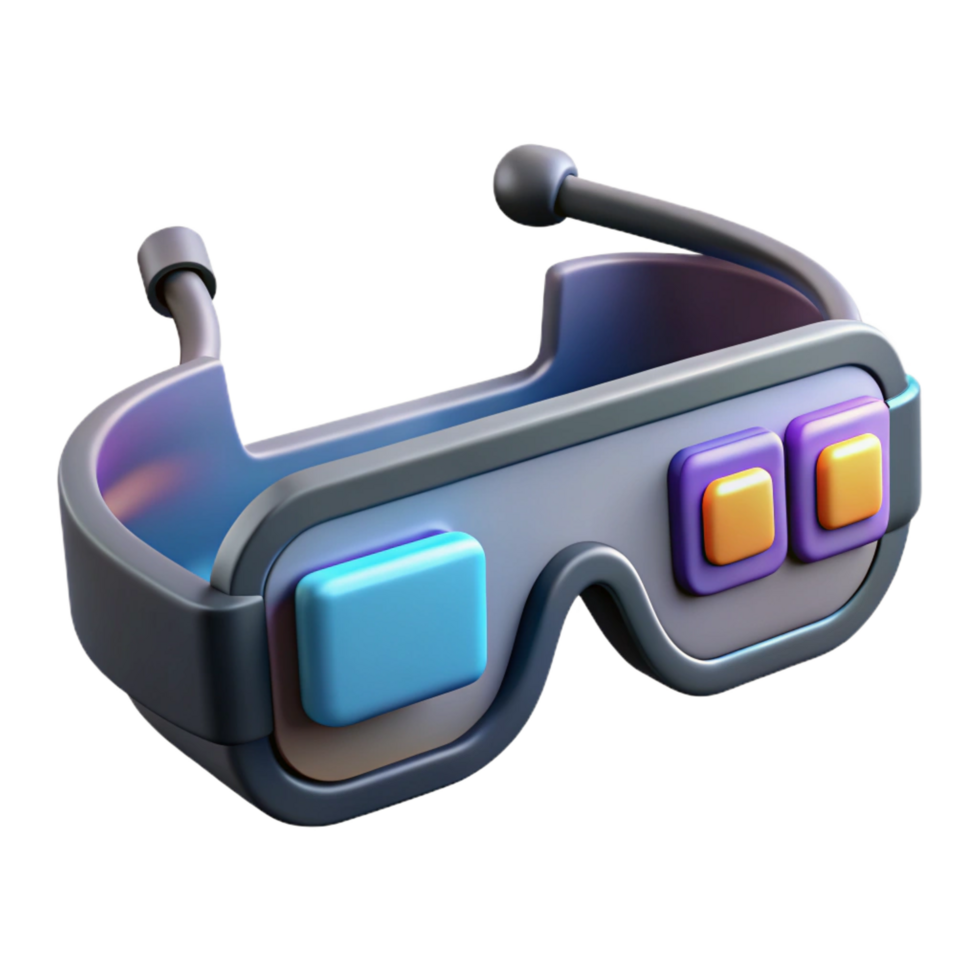 impressive baroque Augmented reality glasses displaying information NO BACKGROUND with Transparent Background. crisp png