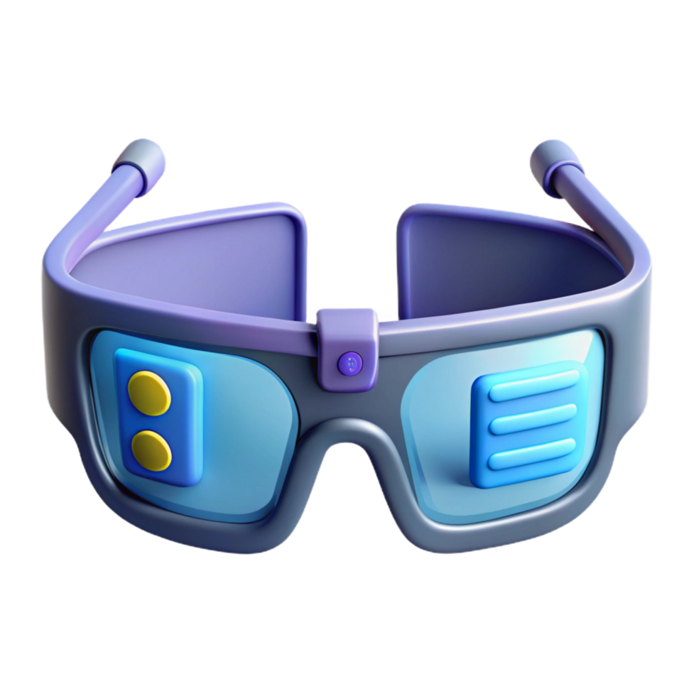 energetic enchanting Augmented reality glasses displaying information NO BACKGROUND with Transparent Background. refined png