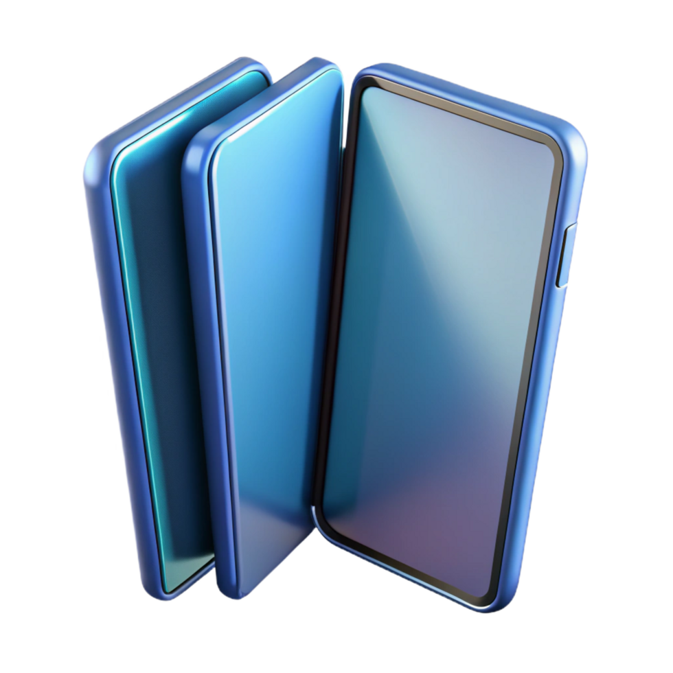 unparalleled artistic Foldable smartphone with flexible display NO BACKGROUND with Transparent Background. masterfully captured png