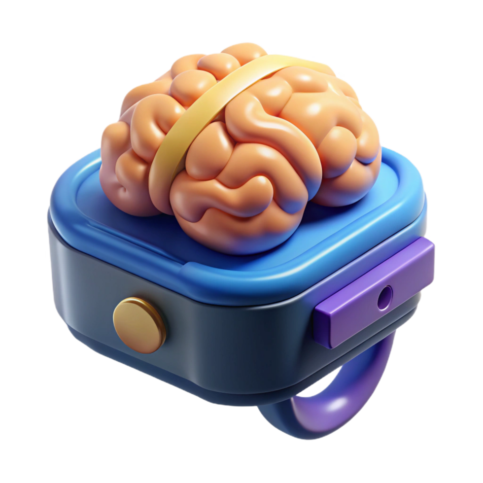 splendid joyful urban Brain-computer interface device NO BACKGROUND with Transparent Background. 8K png