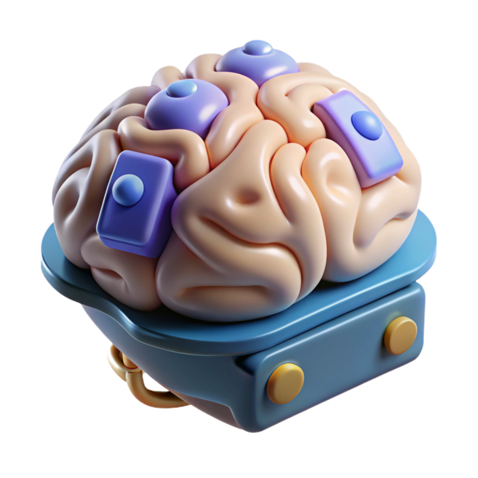 whimsical majestic Brain-computer interface device NO BACKGROUND with Transparent Background. professional png