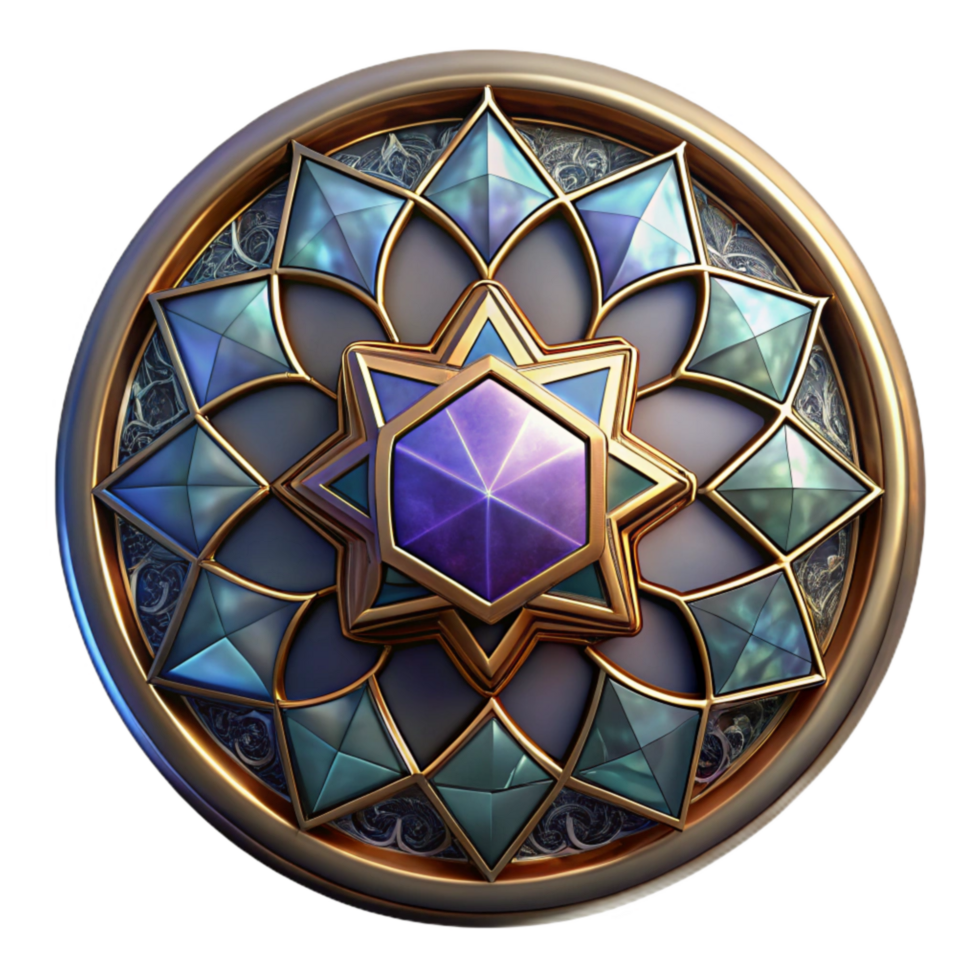 beautiful artistic Gothic Stained Glass Roundel Isolated Element high quality png