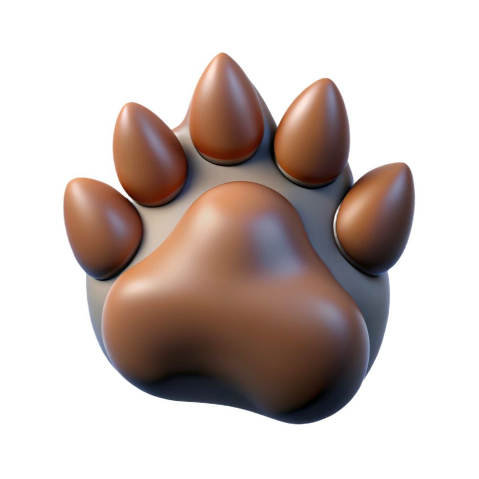 ethereal majestic A realistic illustration of a werewolf paw print. NO BACKGROUND with Transparent Background. professional png