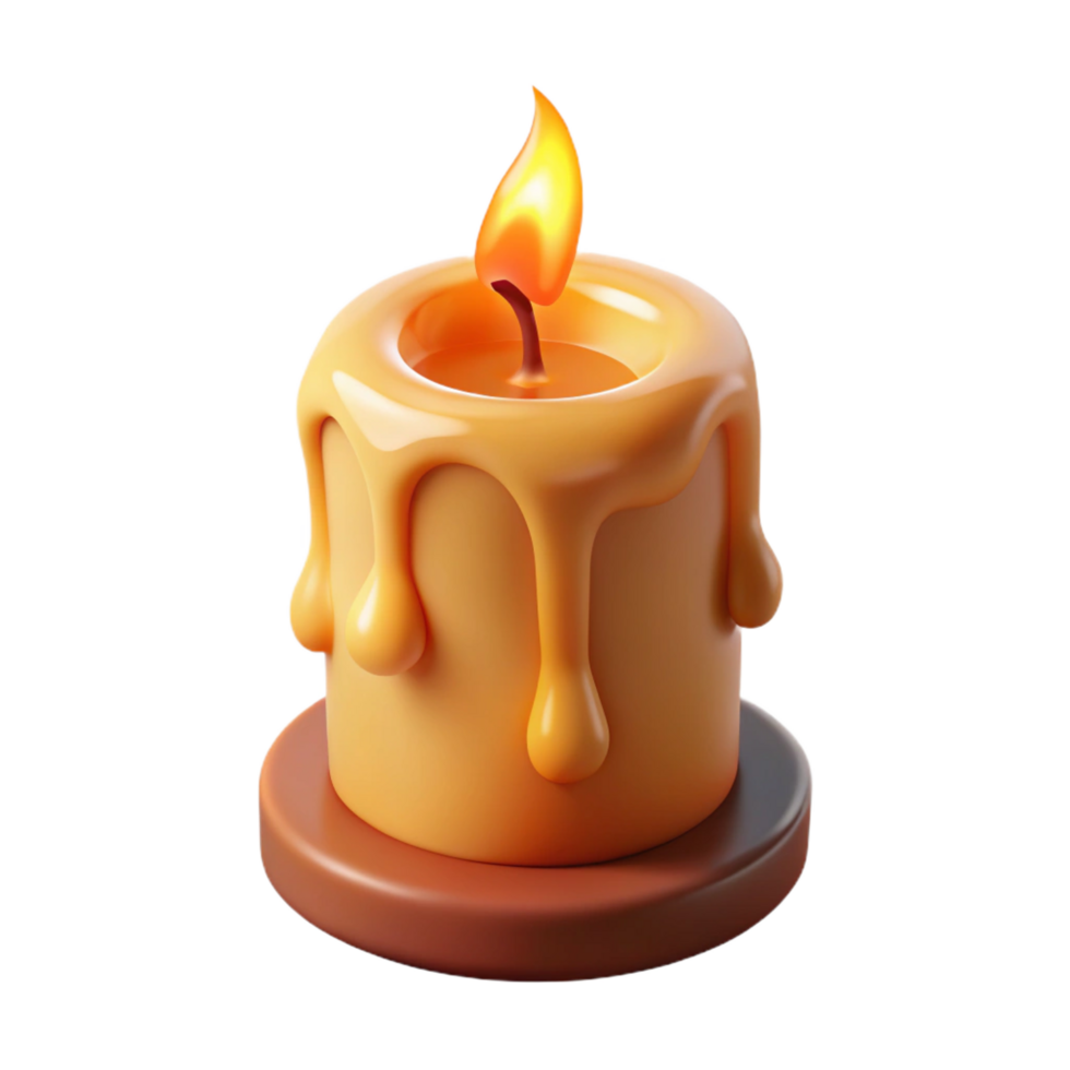 unforgettable abstract A burning candle with dripping wax. NO BACKGROUND with Transparent Background. genuine png