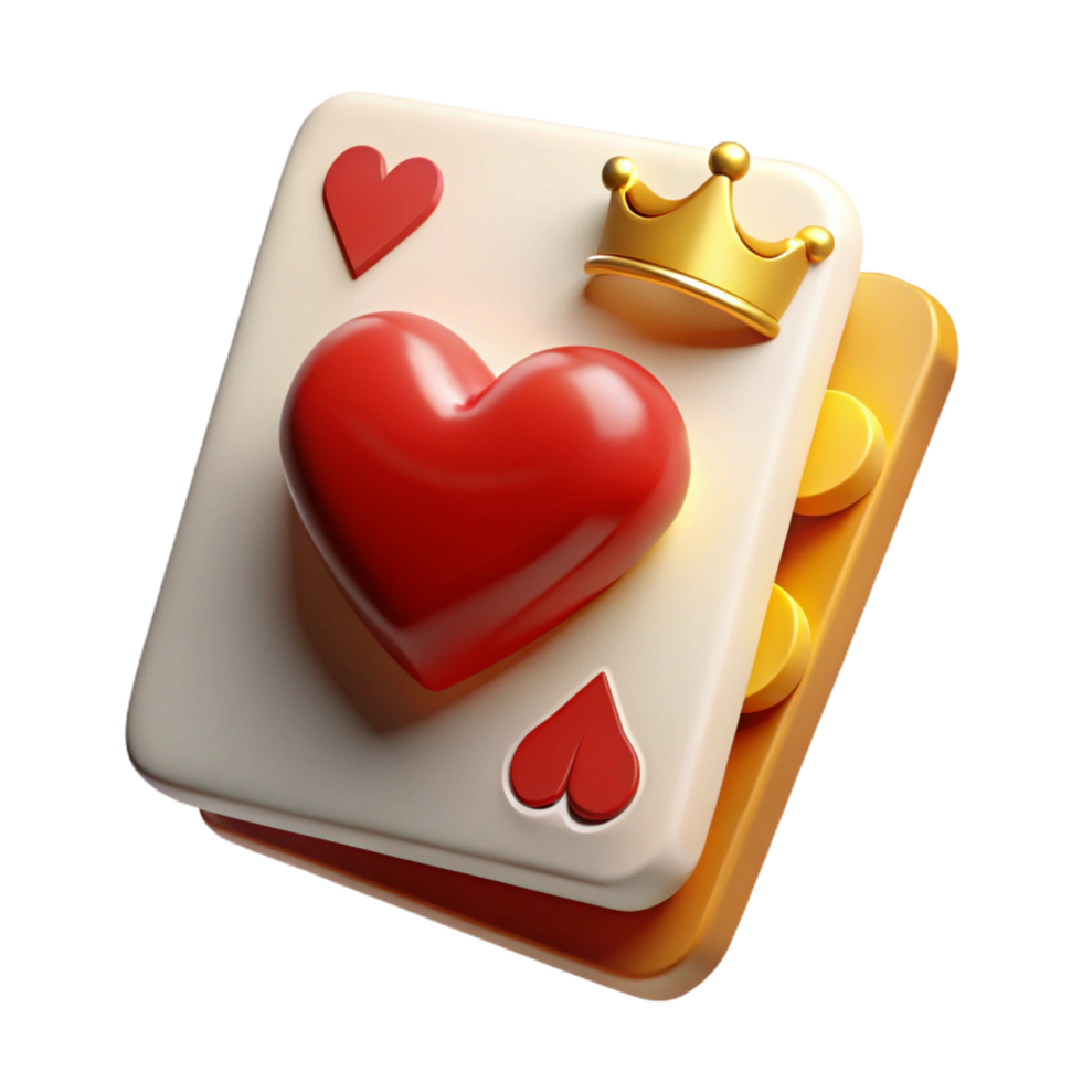 standout coastal A single playing card, the Queen of Hearts. NO BACKGROUND with Transparent Background. 4K png