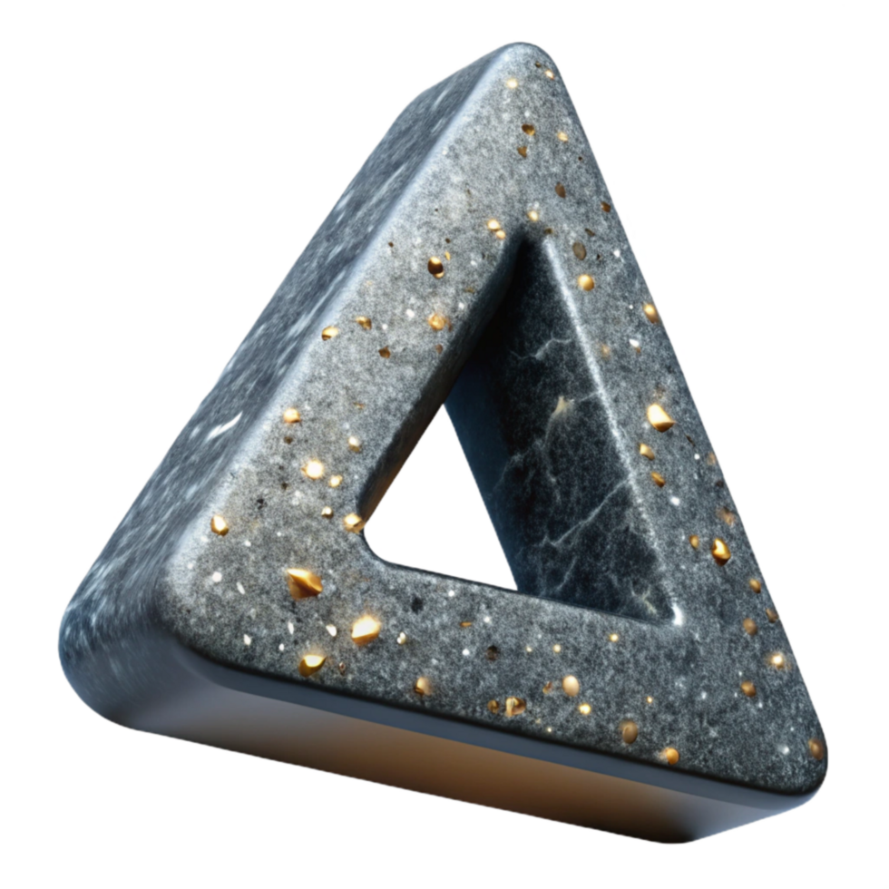 stunning artistic Granite Handwritten Font Delta Symbol Isolated on Transparent Background high quality png