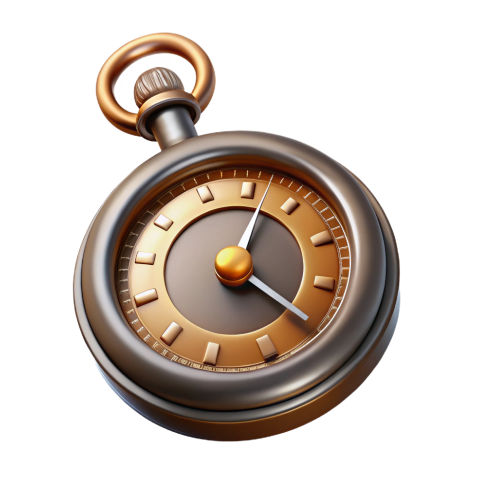 sumptuous intense tropical A vintage pocket watch with Roman numerals. NO BACKGROUND with Transparent Background. sharp png
