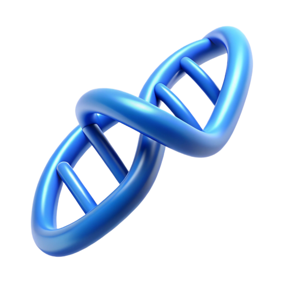 nostalgic splendid A DNA double helix, glowing blue. NO BACKGROUND with Transparent Background. impeccable png