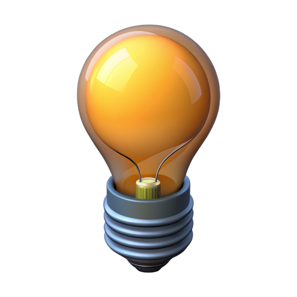 extraordinary tropical A single lightbulb with a glowing filament. NO BACKGROUND with Transparent Background. perfect clarity png