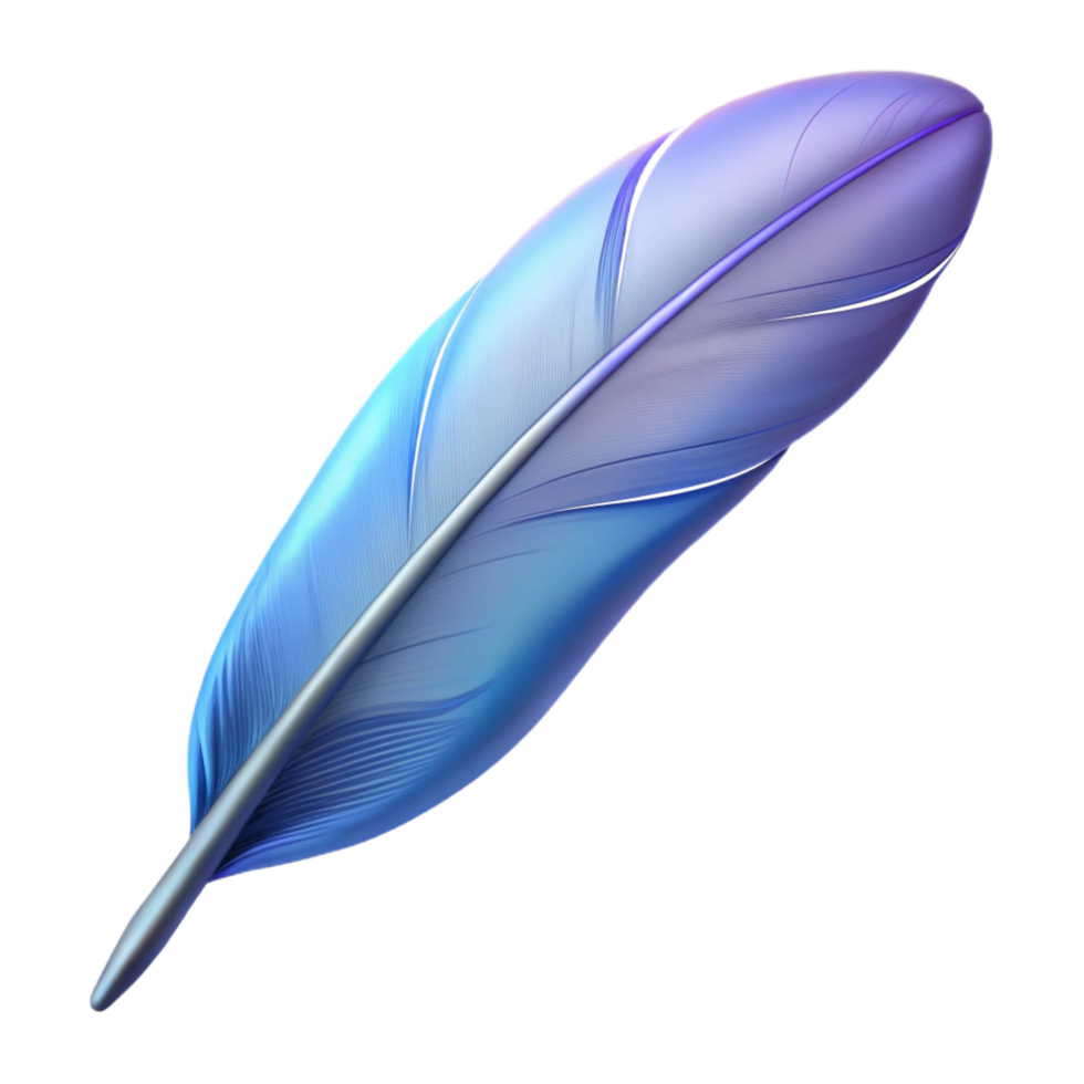 impressive renaissance A single feather, light and airy. NO BACKGROUND with Transparent Background. genuine png